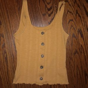 Aeropostale yellow button shirt